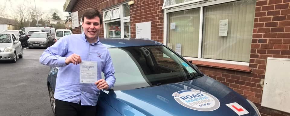 Connor Gibson passed his driving test