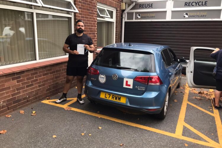 Azzam passed his driving test