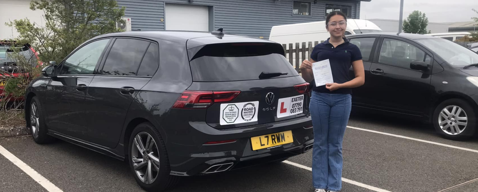 Sabrina passed her driving test